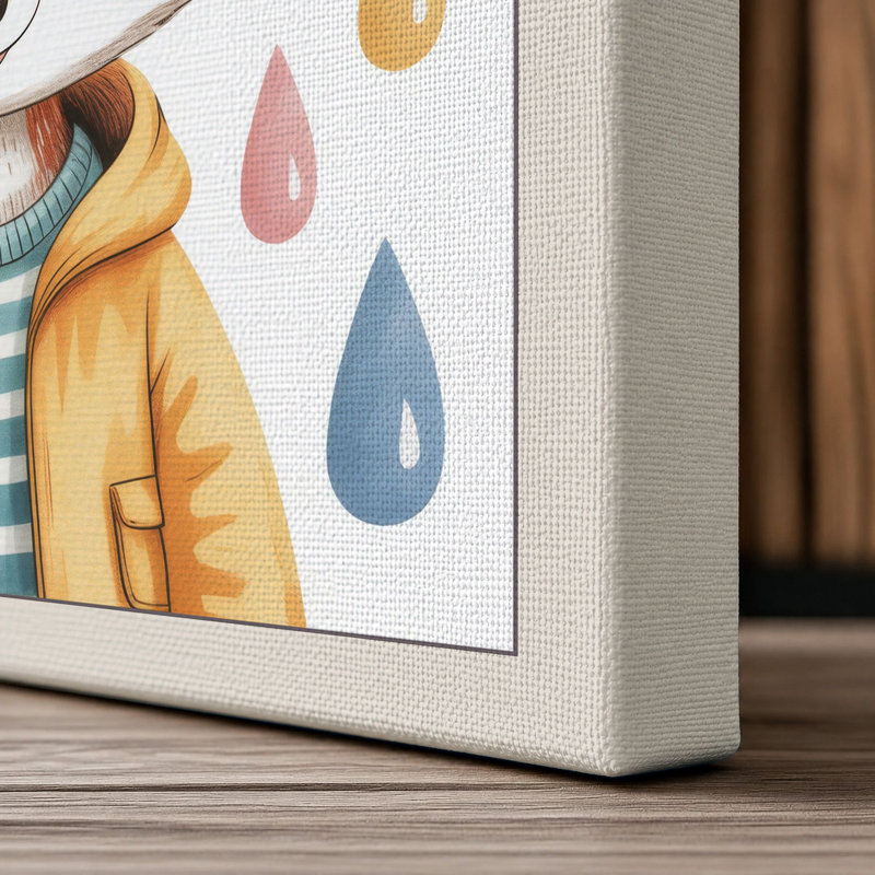 Crowned Fox Boho 1 Piece Wrapped Canvas Wall Art, 30x20 - 76.2 x 50.8 cm, Cream Border