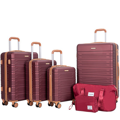 Ensemble de 6 valises, valise rigide de voyage en ABS avec serrure TSA