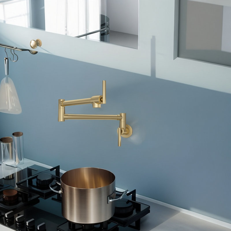 Robinet remplisseur de pot - Walaucet pliable extensible avec deux poignées monotrou, or