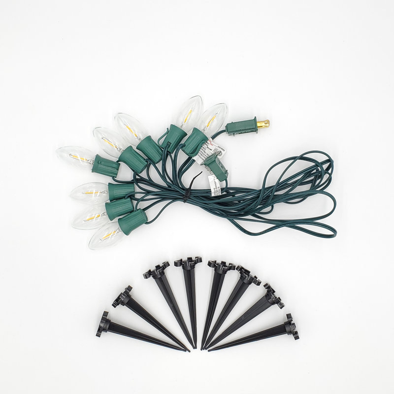 Electric Pathway Lights with 8 LED Bulbs, White