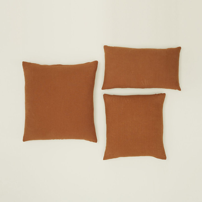 Coussin décoratif simple réversible, Terre cuite, Rectangle H 12 po x l 22 po