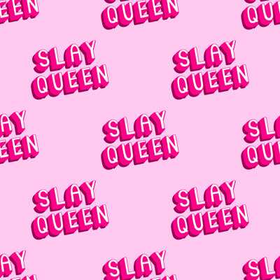 Â€Œslay Queenâ€Œ Text by InnaPoka - Wrapped Canvas Print