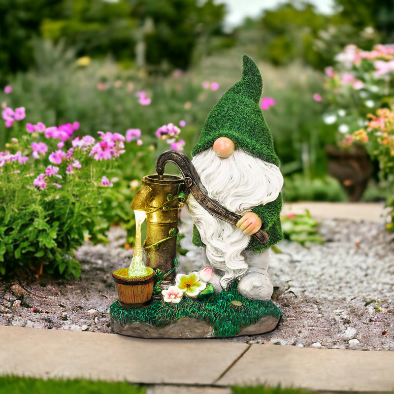 Landose Garden Gnome, Pump Solar Light, Outdoor Garden Decor, Gift 12 inch 30 cm