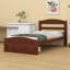 Lit plateforme simple avec rangement en bois massif Granita-507456238