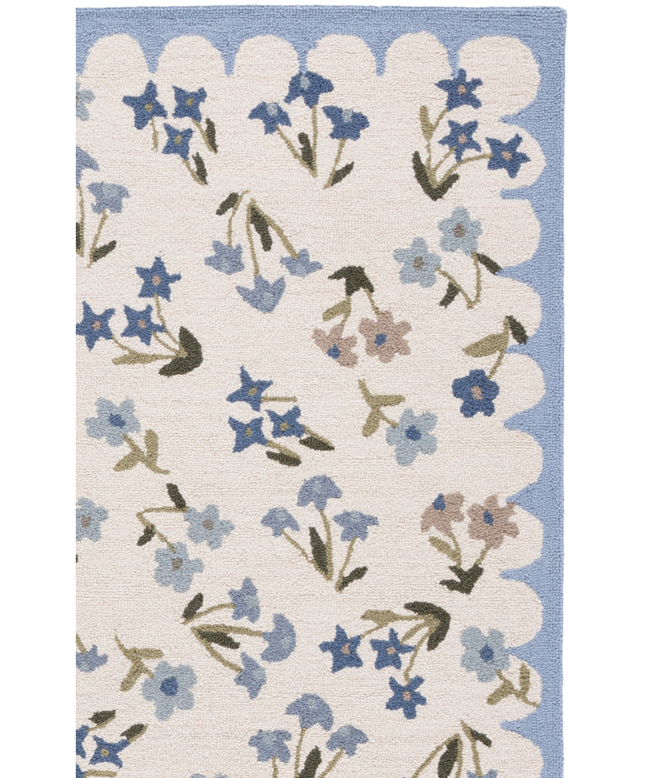 Hand-Tufted Wool Floral Outdoor Rug, Rectangle 4' x 6'