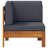 vidaXL Patio Corner Sofa, Solid Acacia Wood with Drak Gray Cushions, Durable Outdoor Furniture, Elegant Design, Easy Assembly-538322099