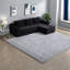 Canapé modulaire noir luxueux, velours côtelé moelleux, style moderne pour la maison