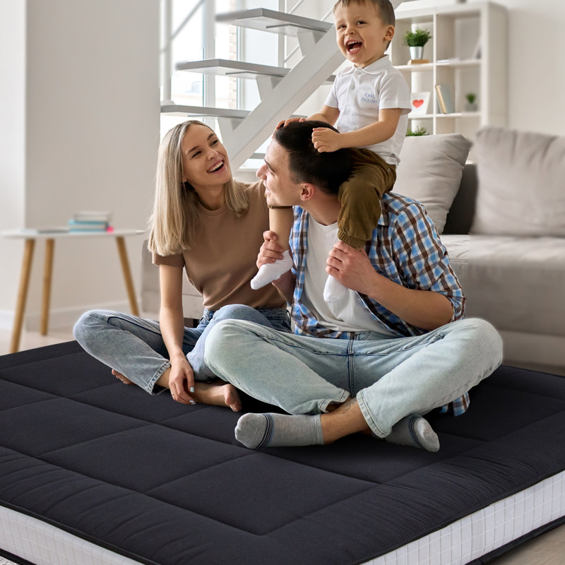 Kumari 6'' Thick Floor Futon Mattress, Full, Black