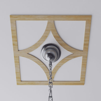 16"OD x 10 1/4"ID x 3/8"T Statesman Wood Fretwork Pierced Ceiling Medallion, Walnut