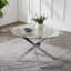 Round Glass Top Metal Base Dining Table-105900686-105900683