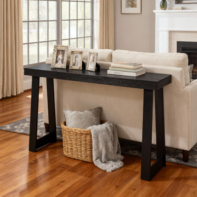 Console de 46 po, bureau moderne derrière le canapé, bureau d'entrée rectangulaire en bois, support de table pour canapé long et étroit pour couloir, chambre à coucher, salon, vestibule, assemblage facile, noir
