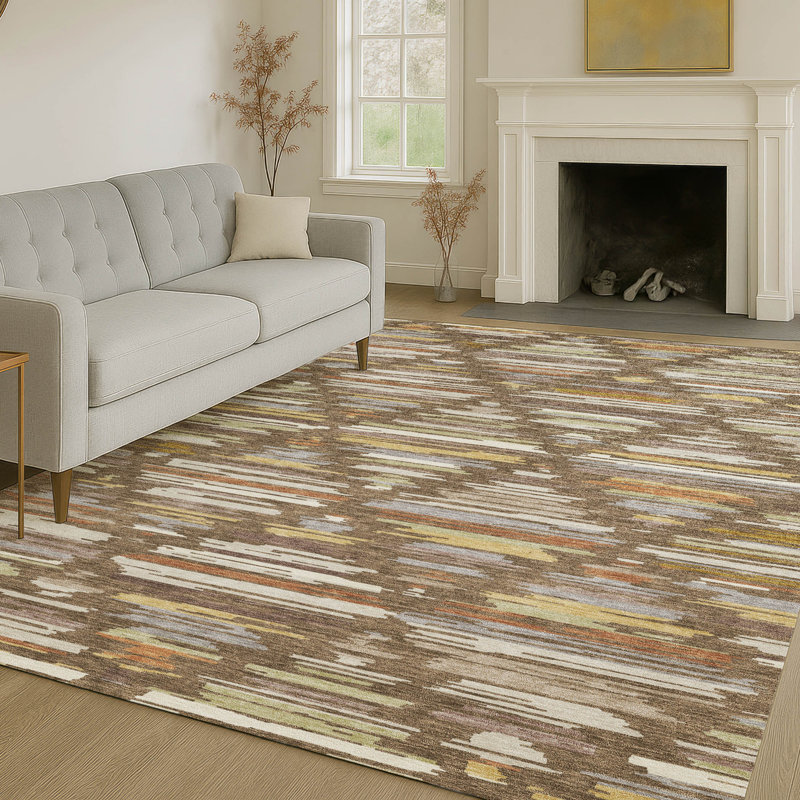 Machine Washable Indoor/Outdoor Chantille ACN2502 Southwest Rug, 10' x 14', Chocolate
