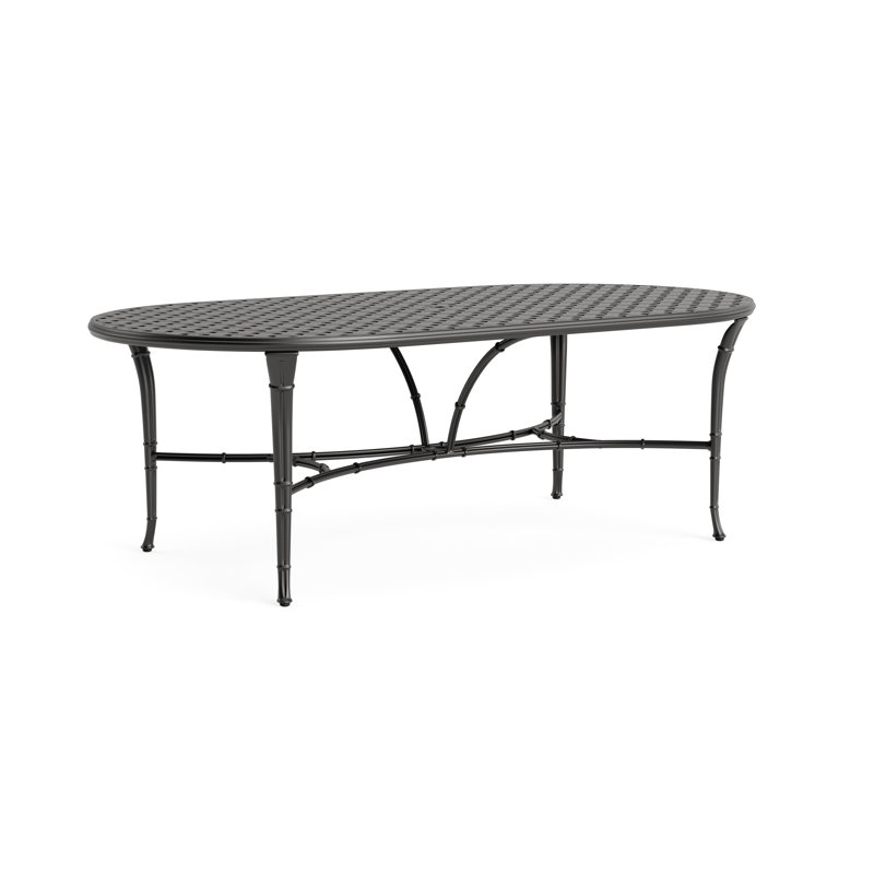 Calcutta Outdoor Oval Dining Table, Textured Pewter