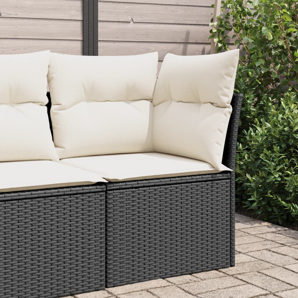 Vidaxl Garten-Ecksofa Mit Kissen Braun Poly Rattan