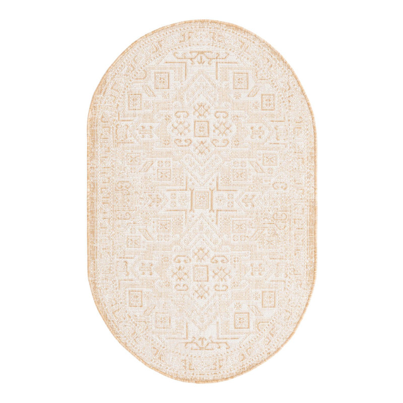 Arletha Geometric Indoor / Outdoor Rug, Oval 3'3" x 5'3"