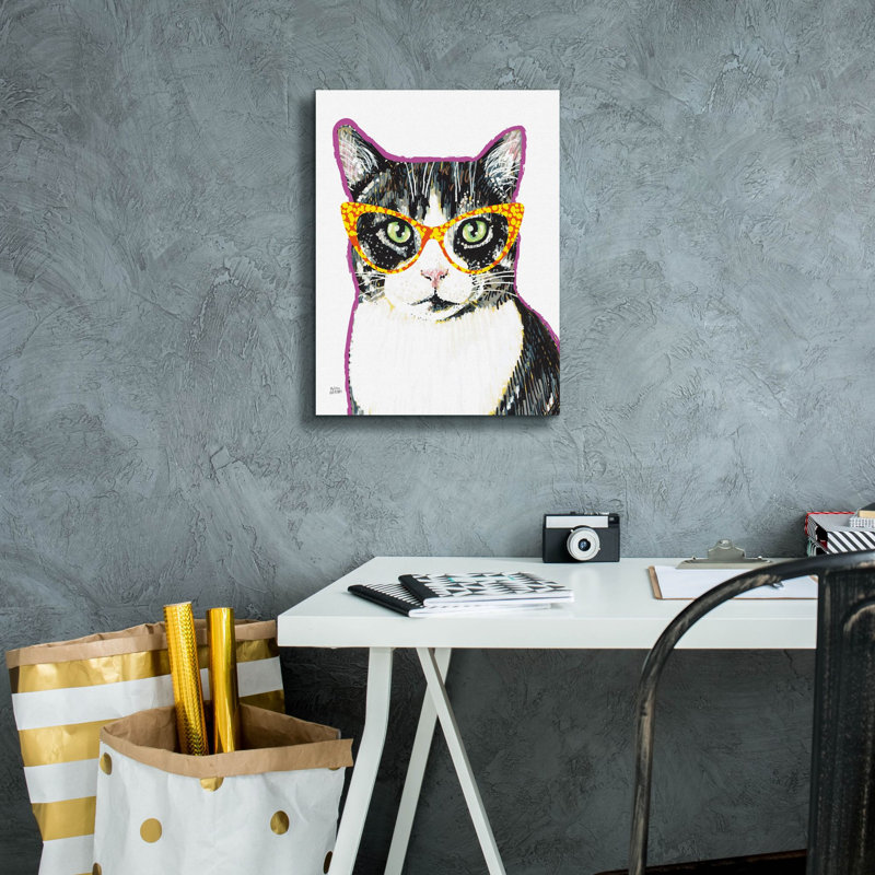 Art mural sur toile Trinx «Bespectacled Pet 3» par Melissa Averinos, H 16 po x l 12 po x P 0,75 po