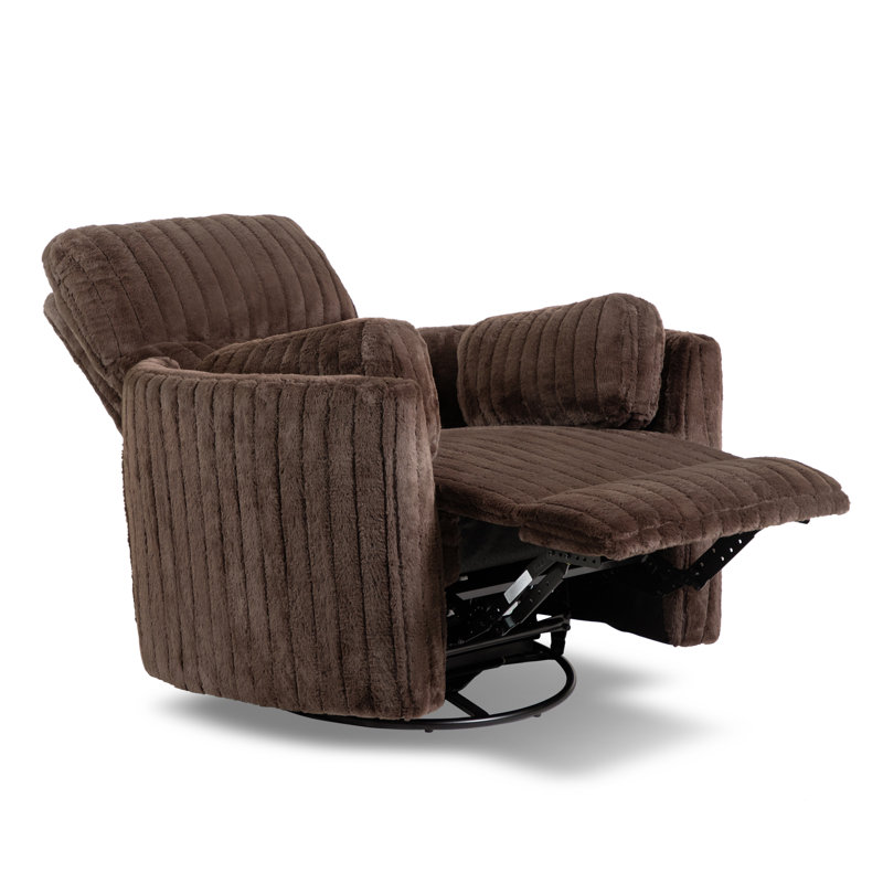 Spinelli Chenille Power Swivel Glider Recliner, Brown