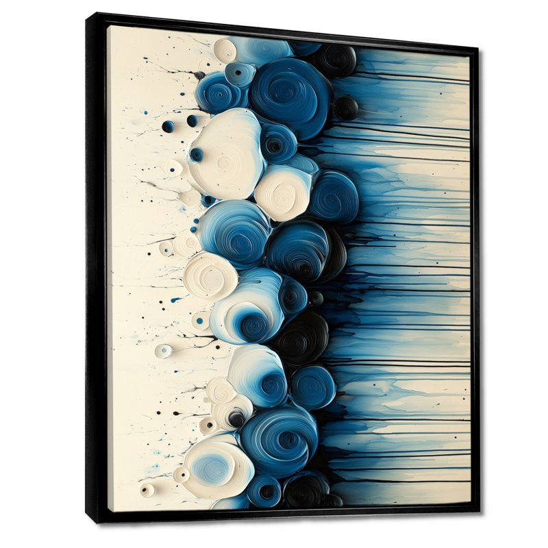 Hillman, goutte à goutte, peinture, Aqua, rythmique, éclaboussures de sérénité IV - goutte, peinture, art mural, Noir