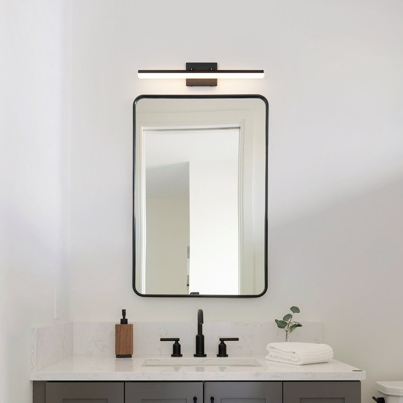 24'' Alfonzia 1-Light Dimmable LED 24W Bath Bar, Warm White 3000K, Matte Black