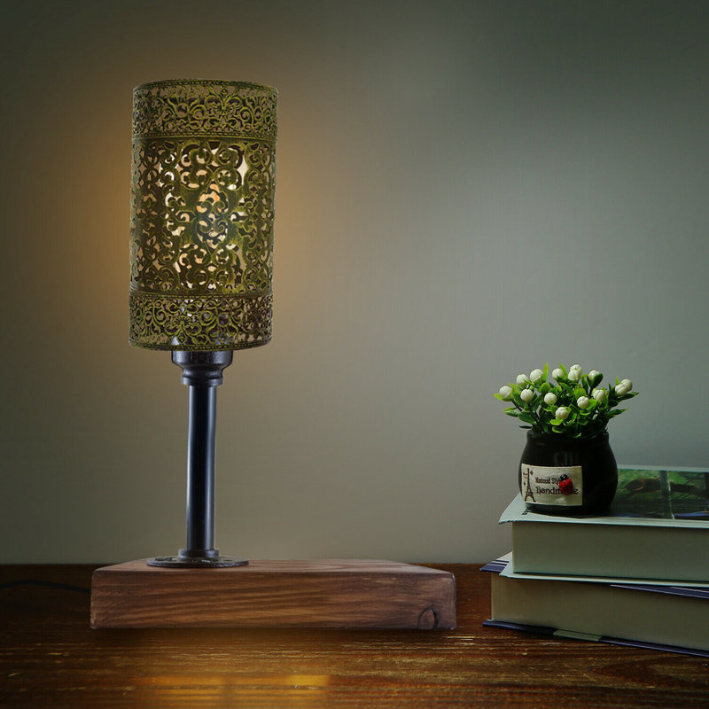 Eseli Wood Desk Lamp, Brushed Brass