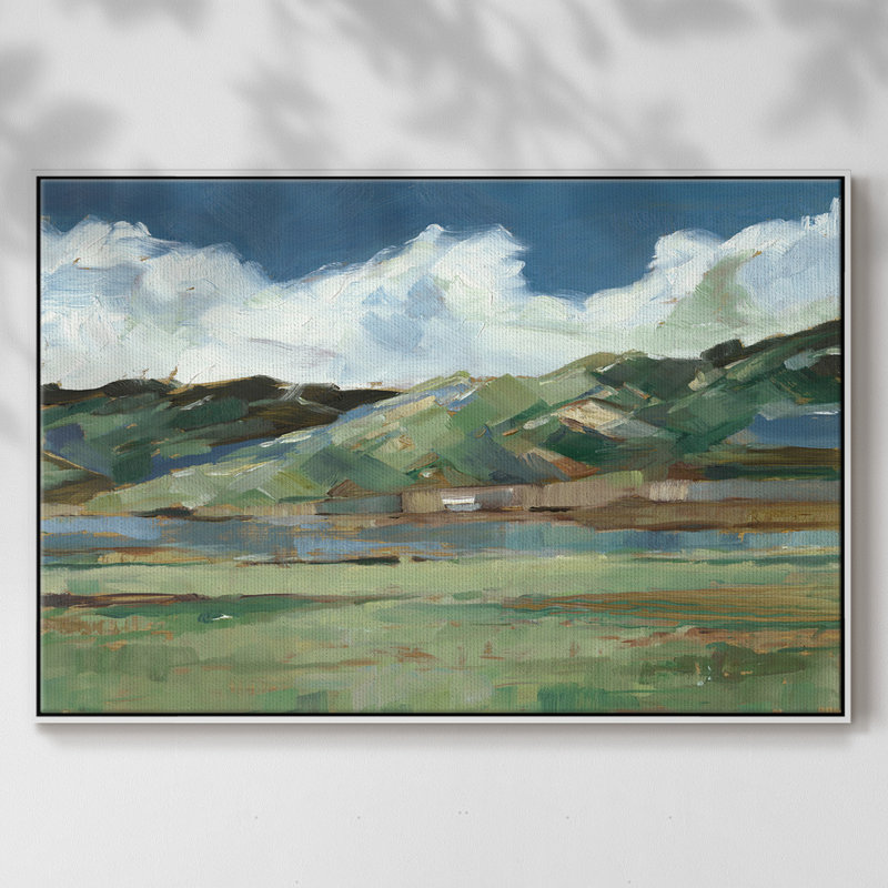 Western Sky I, H 27 po x l 41 po x P 2 po, Toile avec cadre blanc