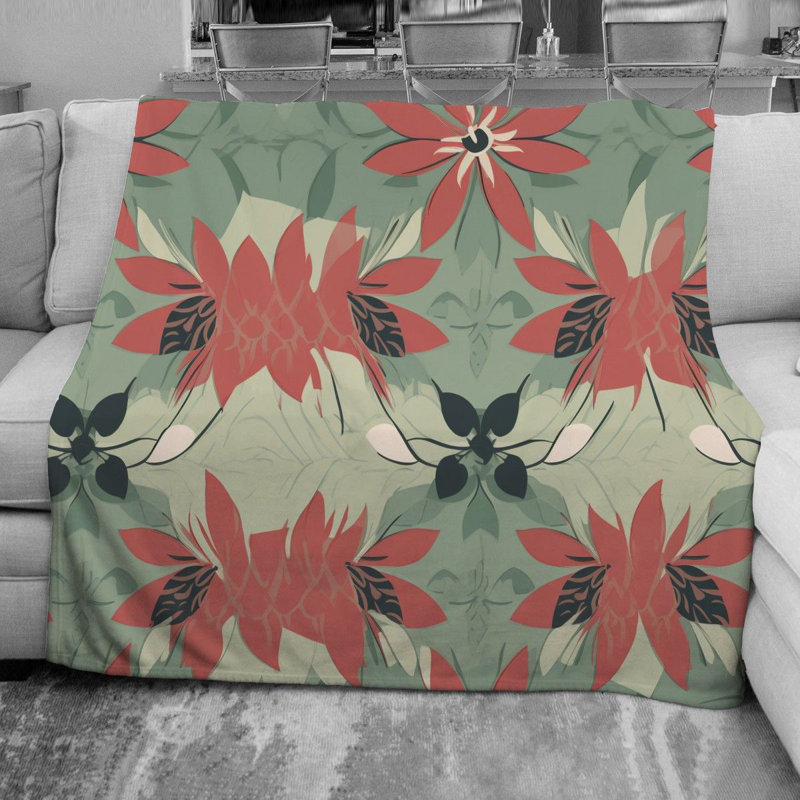 Machine Printed Throw Blanket, 68" W x 80" L
