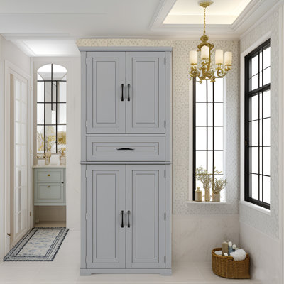 Système de rangement pour salle de bain de 72 po de hauteur avec tablette réglable et système de placard Duster
