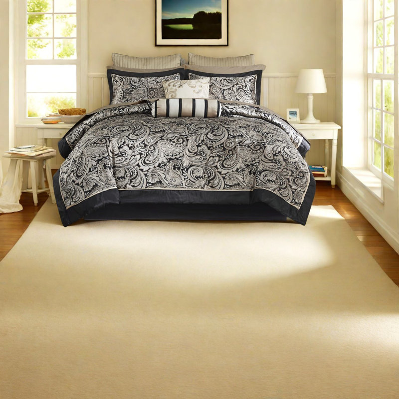 Ensemble de literie élégant 12 pièces, coton confortable, motif cachemire moderne