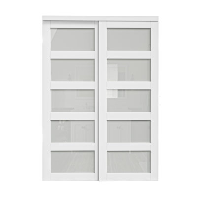 Porte coulissante 48 "x 80" 5 Lite avec trousse de quincaillerie, assemblage requis