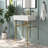 Ceramic White Rectangular Single Faucet Hole 24 in Console Bathroom Sink with Overflow-91441100
