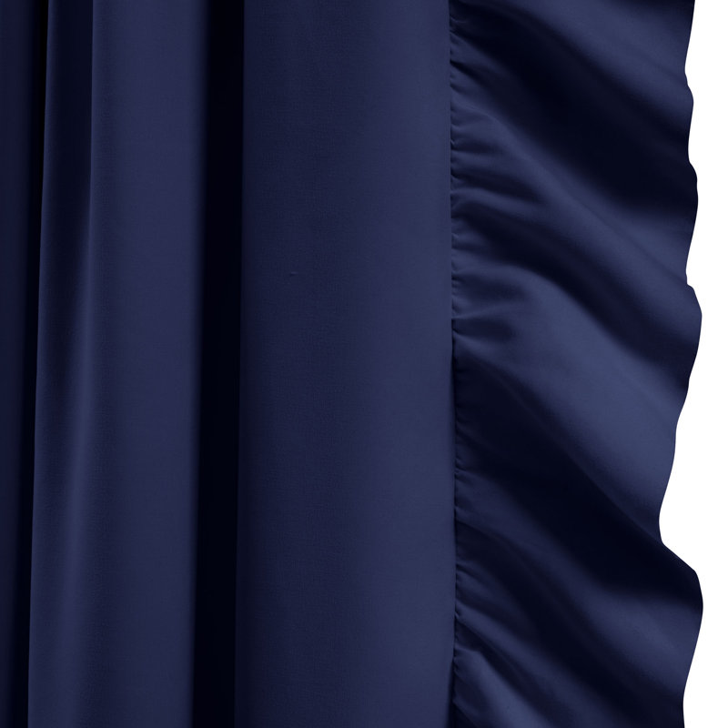 Paire de rideaux semi-transparents Reyna, Bleu marine, l 54 po x L 63 po