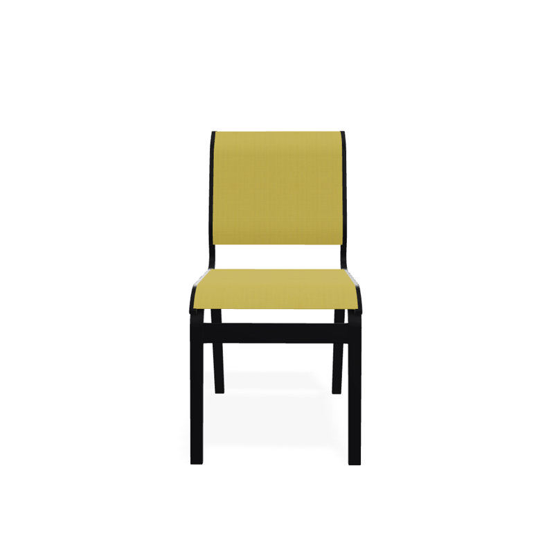 Chaise d'appoint de salle à manger Hiraku, Noir texturé, Jaune 43D