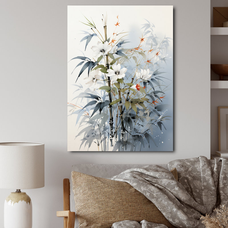 " Asian Art Bambo Whisper ", 20" H x 12" W, Natural Floater Framed