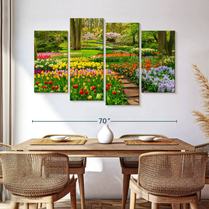 Harnek Flowers Of Spring Garden, 42" H x 68" W
