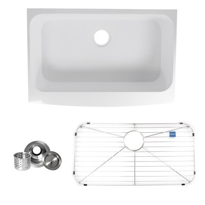 30.75 " L Single Bowl Acrylic Kitchen Sink
