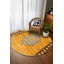 Tapis en coton à imprimé oriental jaune et gris Girvin-2001243315