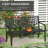 Outdoor Metal Garden Bench with Slatted Seat and Curved Armrests, 528lbs Capacity