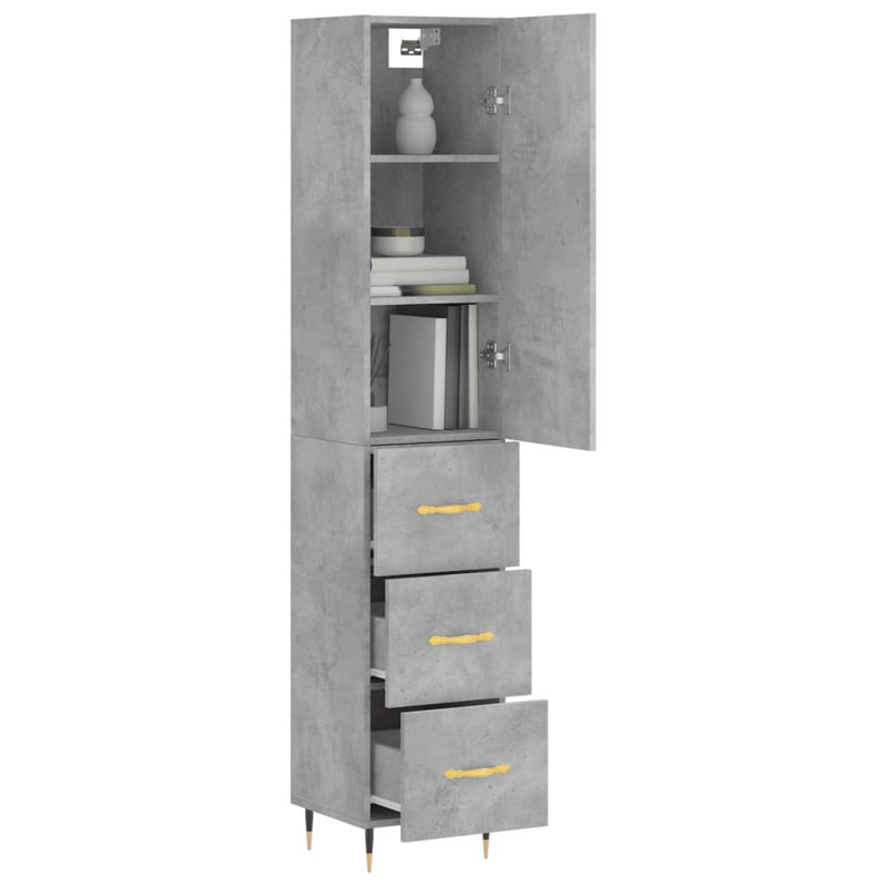 Bossley 34.5cm Sideboard, Concrete Grey