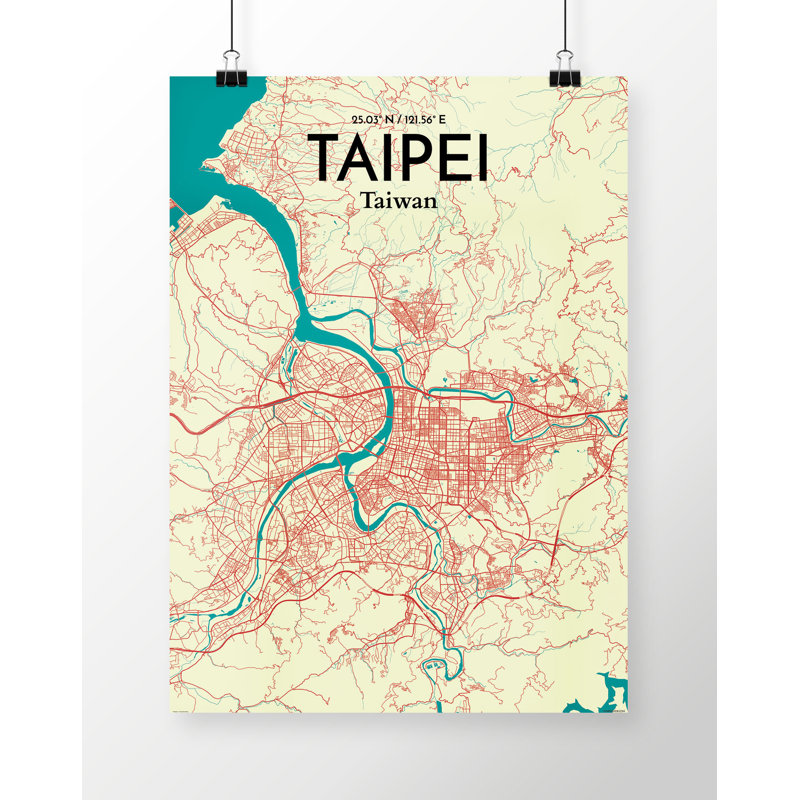 " Taipei City Map ", 17" H x 11" W