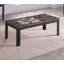 Ensemble de 3 pièces Table basse rectangulaire de style traditionnel Table de bout carrée Pieds en bois Plateau en faux marbre-1661625004