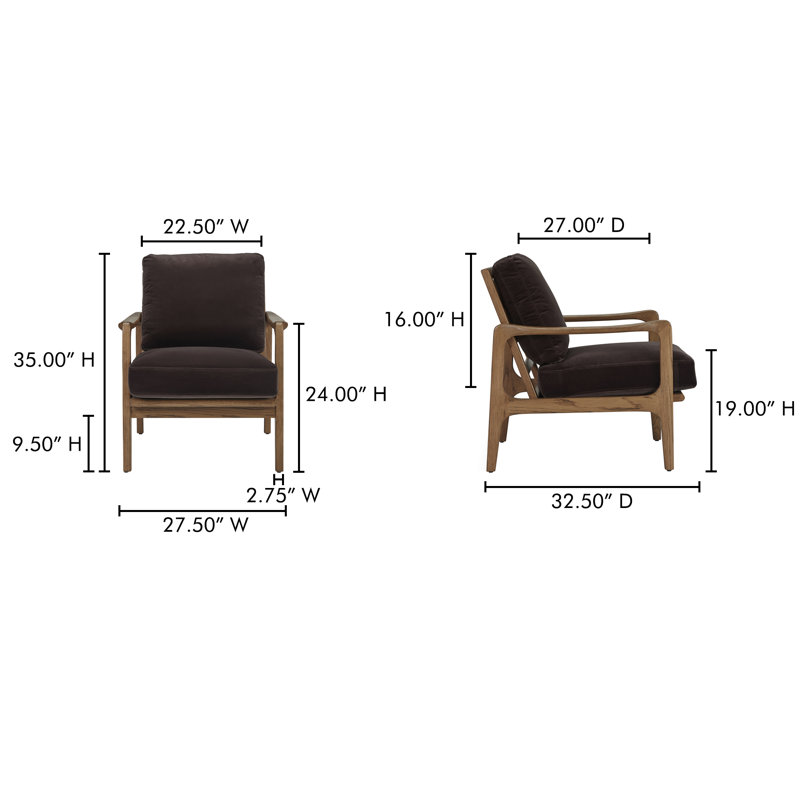 Teirra ACCENT CHAIR HEATHER, Dark Brown Cotton Blend