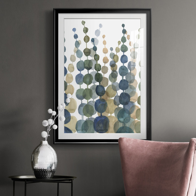 " Pompom Botanical II ", Black Framed, 42.5" H x 30.5" W x 1" D