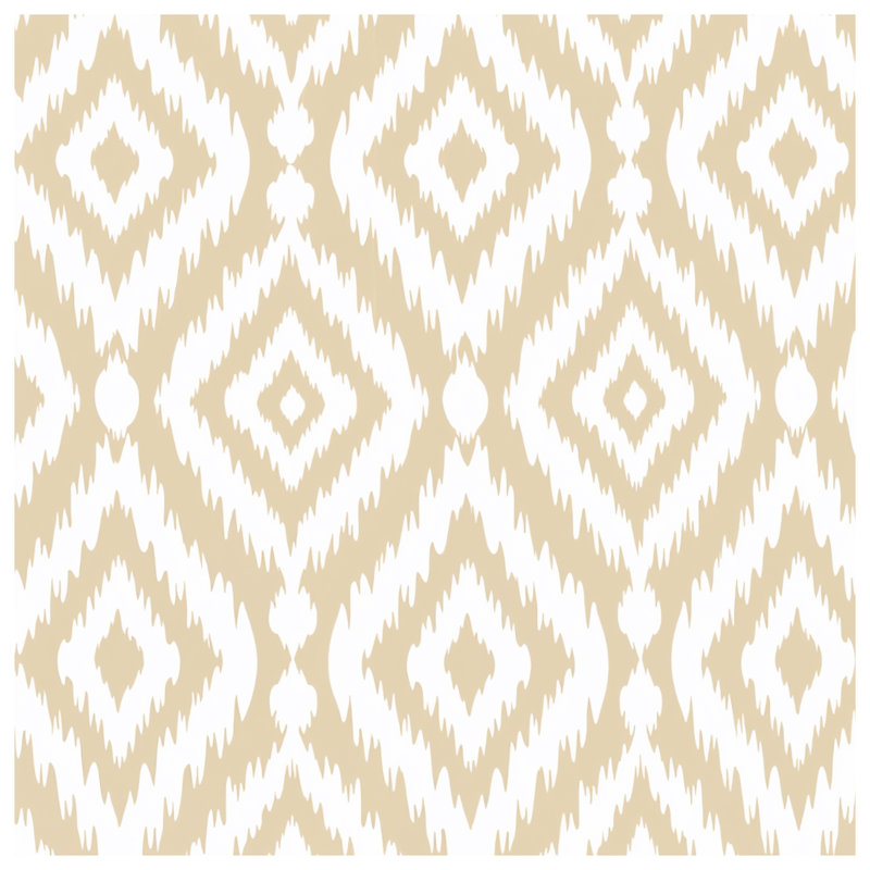 Beige White Ikat Double Sided Throw Pillows, 14 x 14 inches