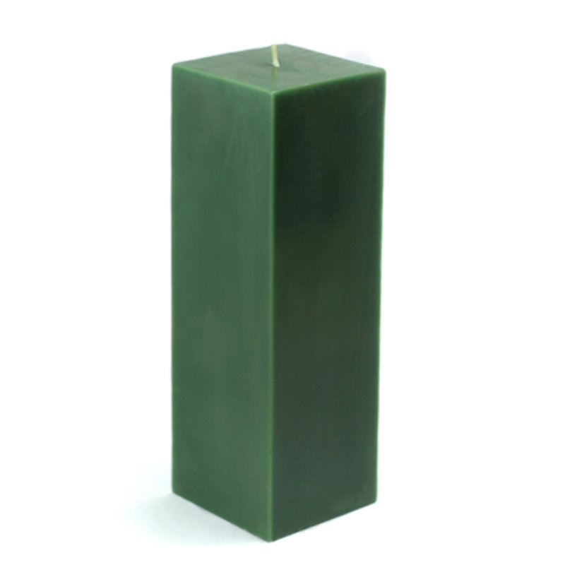 Bougie cylindrique sans parfum, Carré vert forêt