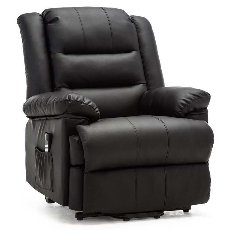 88cm Wide Lift Assist Standard Recliner, Black, Dual Motor Lift Assist