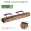 Étagères flottantes en bois massif de 120 cm (47,2 pouces), ensemble de 3 – Rangement mural rustique pour salon et cuisine