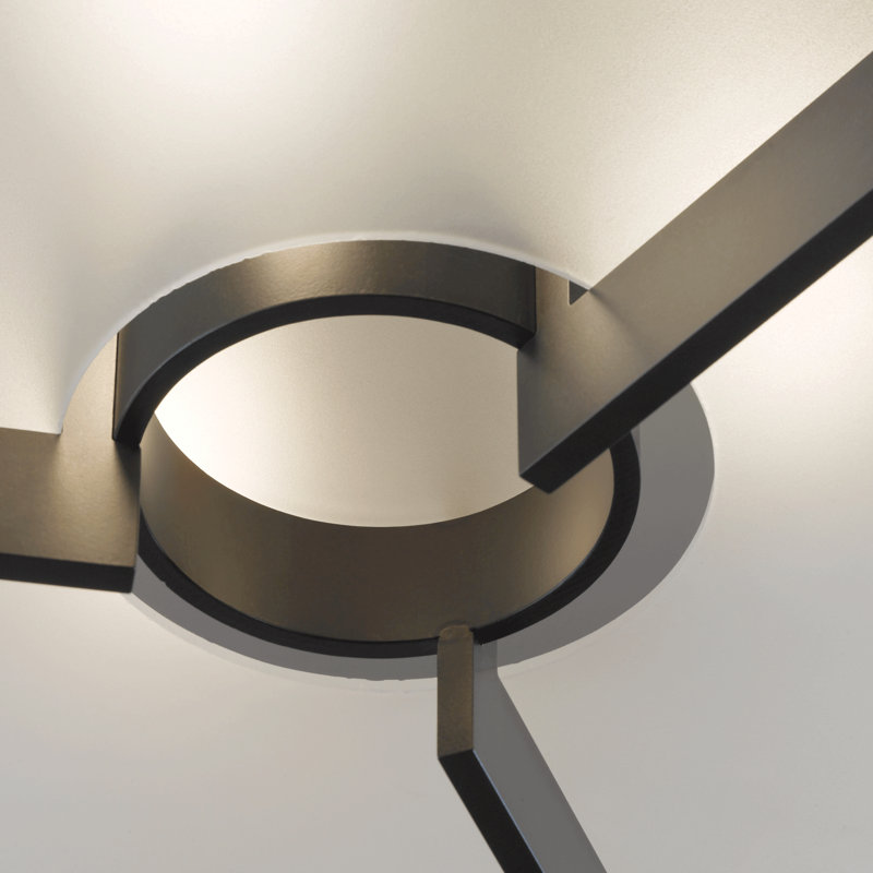 Axis 3 - Light Simple Drum Semi Flush Mount, Dark Smoke