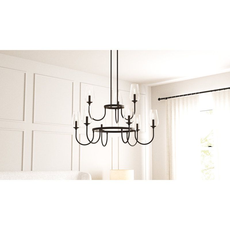 Amandah 9-Light Matte Black Chandelier