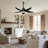 44" Non-hardwired Plug-in Propeller Ceiling Fan with Dimmable LED Lights and Remote Control-1495806786
