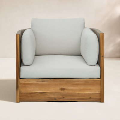 Layton Acacia Swivel Patio Lounge Chair